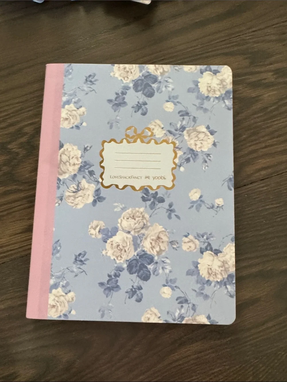 LoveShackFancy Kids Blue Floral Ruffle Accessory Pouch & Stationery Set